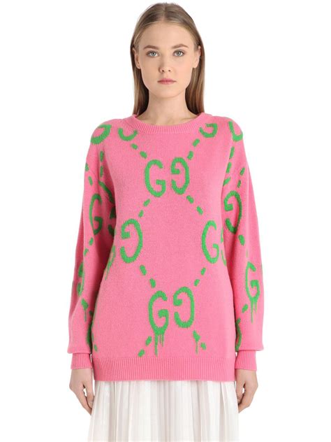 green gucci sweater|gucci pink and green sweater.